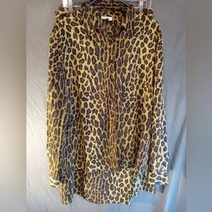 Kasper And Company Leopard Print Plus Women's Top And Skirt Set